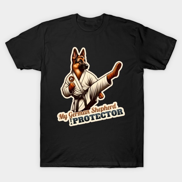 German Shepherd Karate T-Shirt by k9-tee